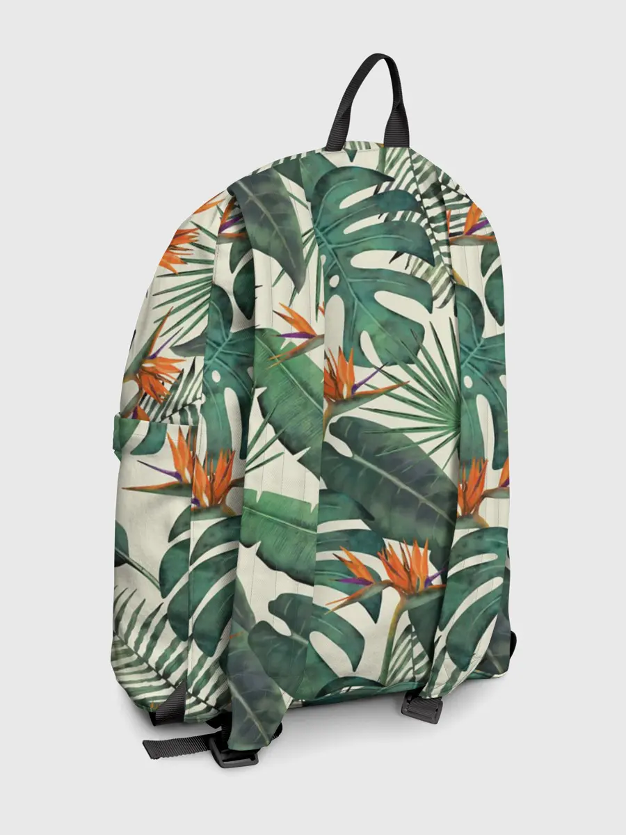 Рюкзак джинсовый / Тропический паттерн