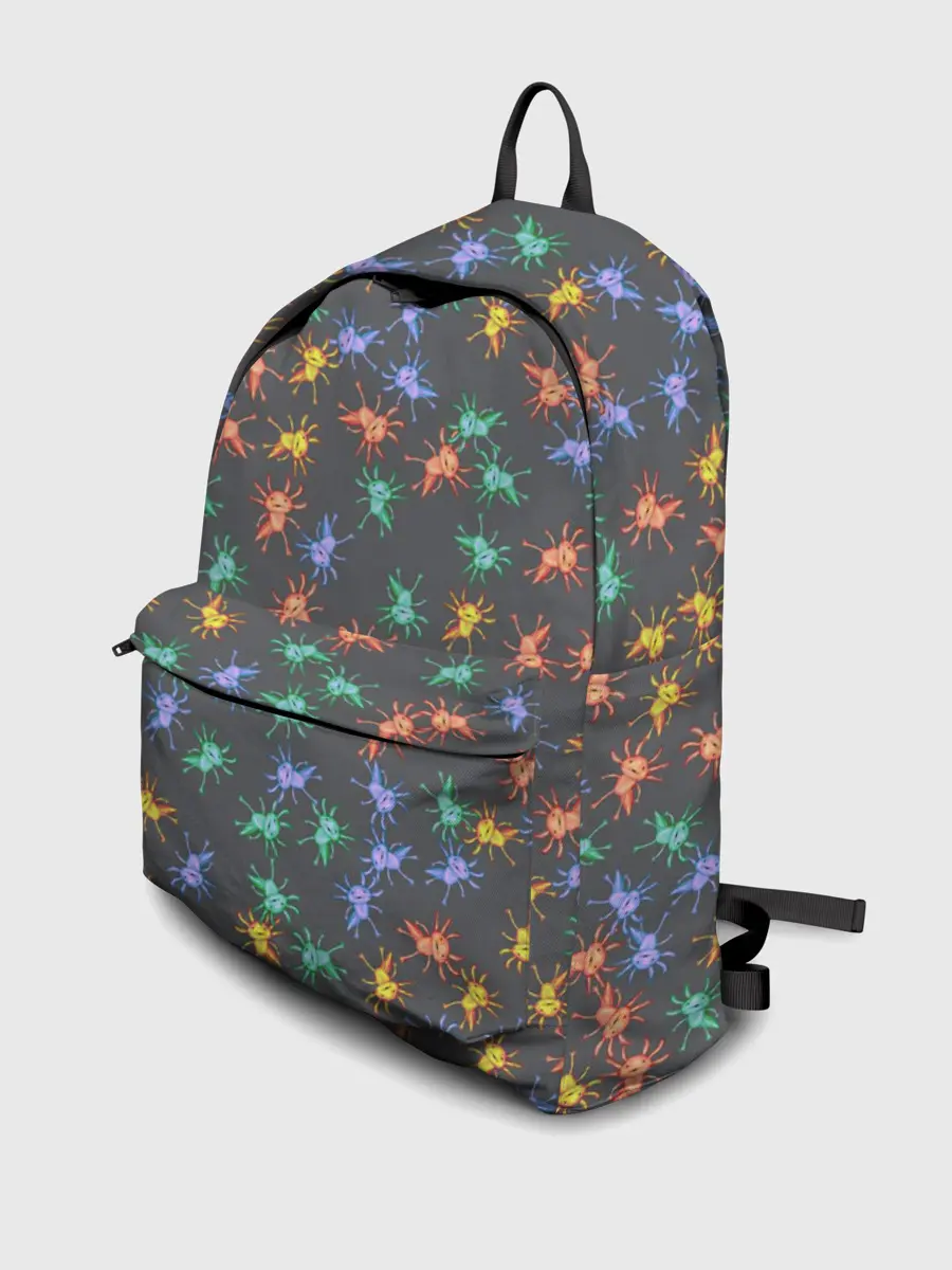 Рюкзак джинсовый / Аксолотль паттерн