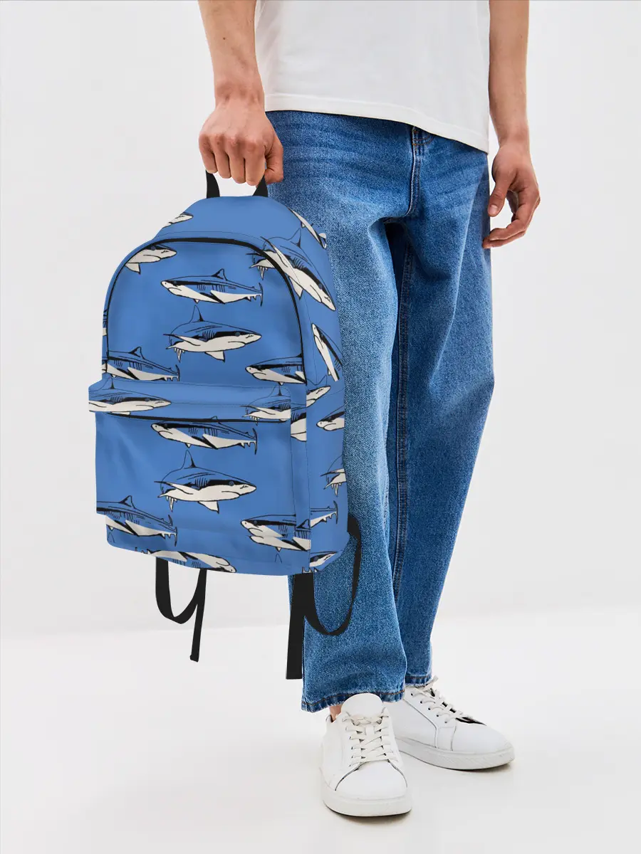Рюкзак джинсовый / Акулы Паттерн