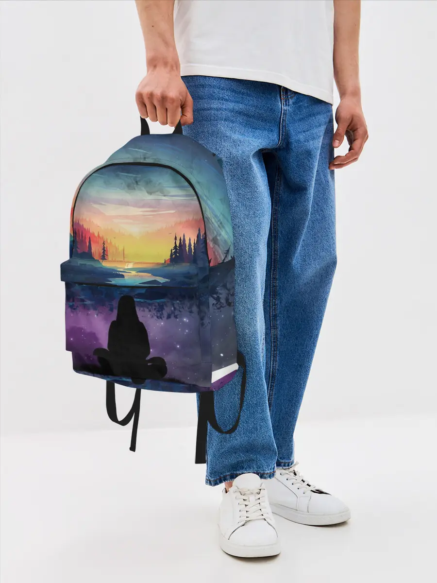 Рюкзак джинсовый / ПЕЙЗАЖ НАД ЗВЕЗДАМИ