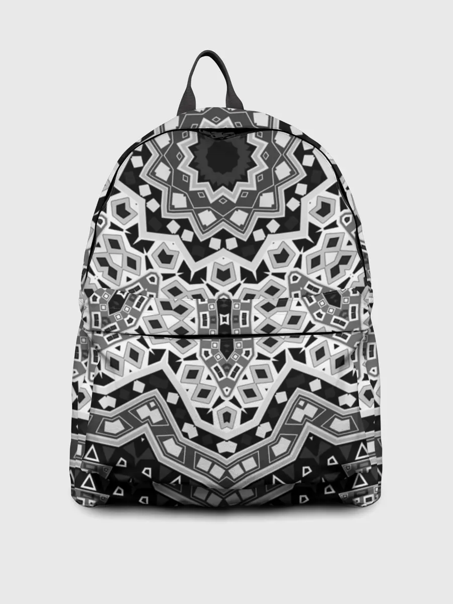 Рюкзак джинсовый / Черно-белый орнамент