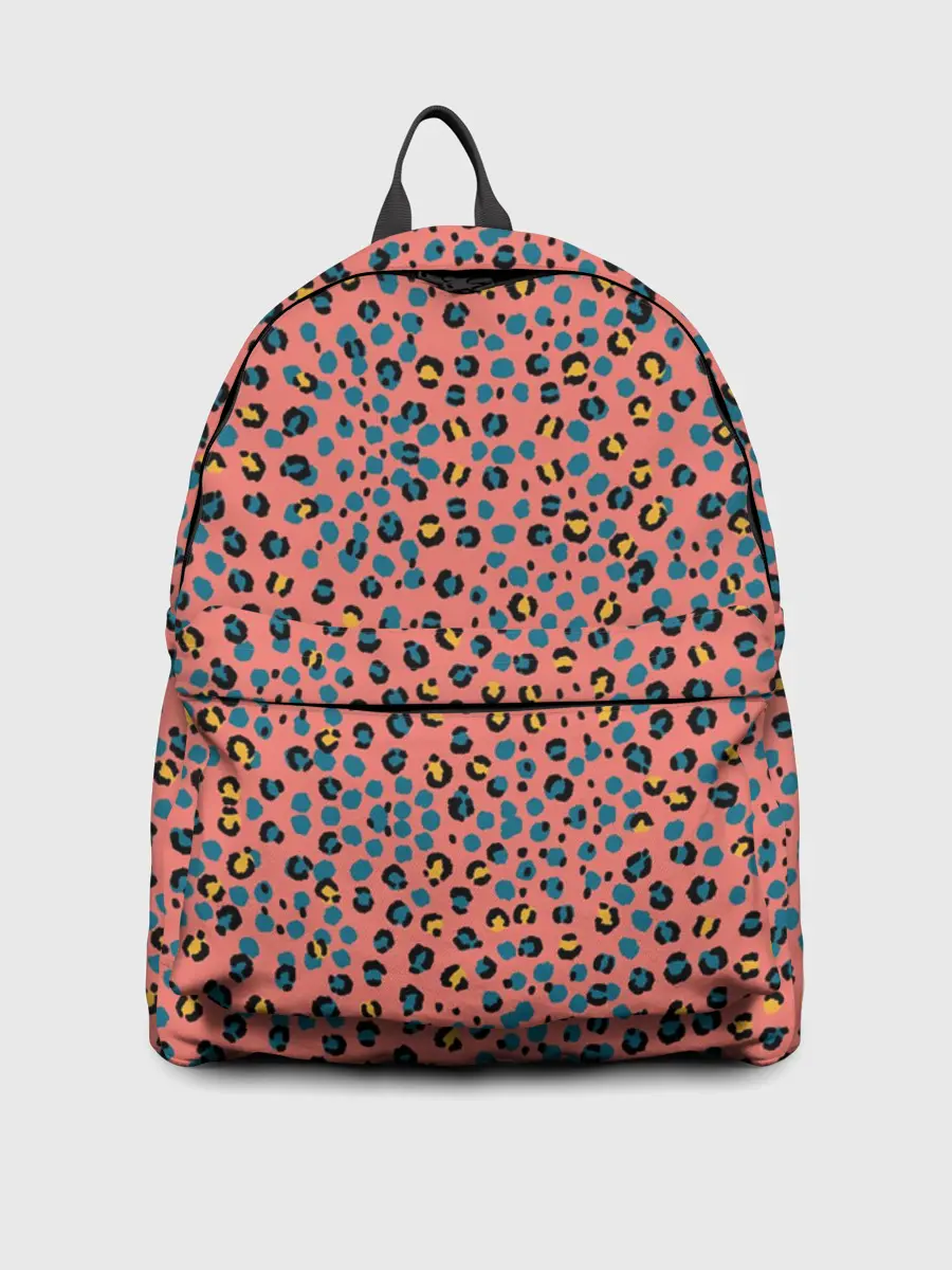 Рюкзак джинсовый / Леопардовый принт на розовом
