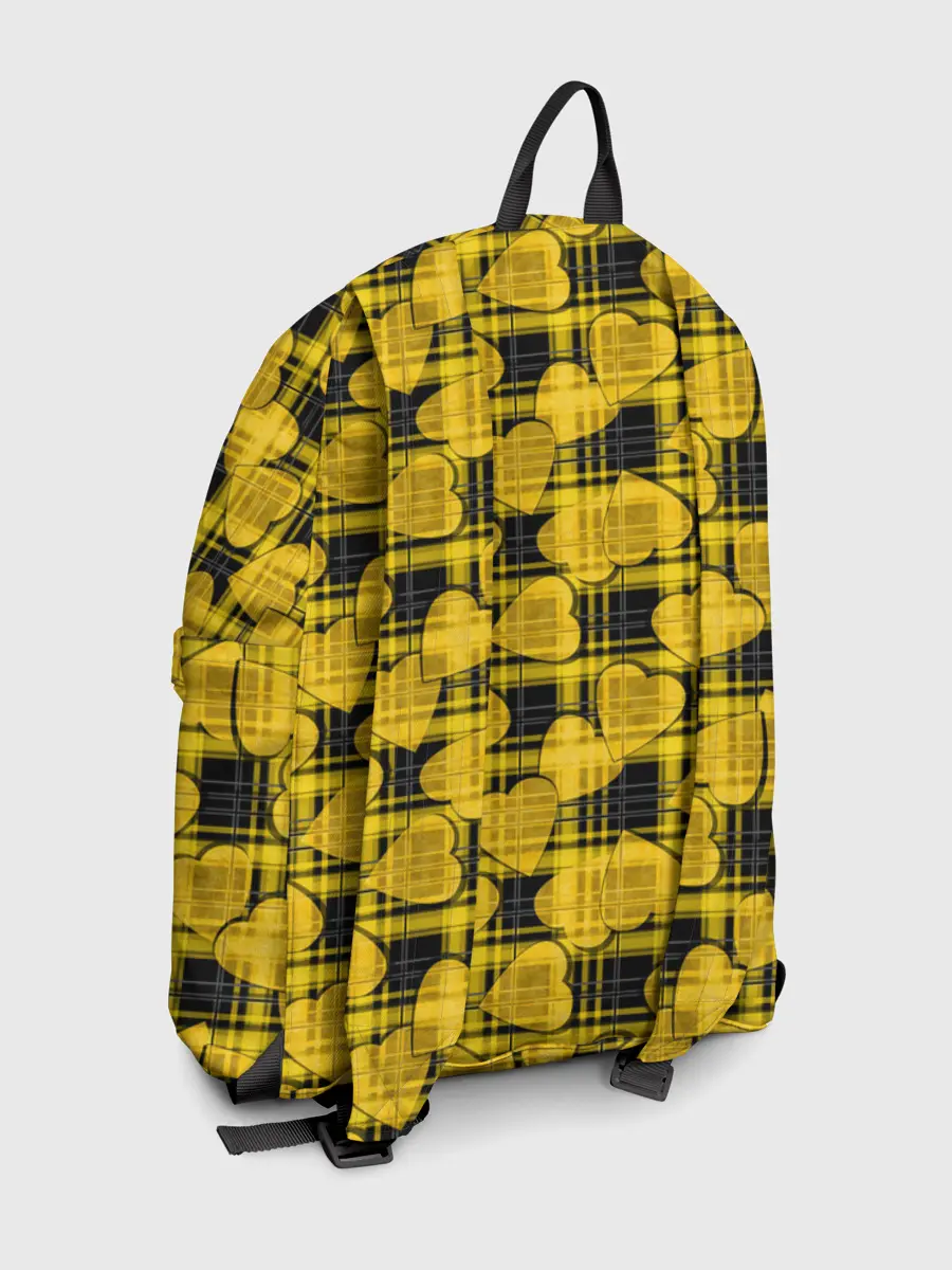 Рюкзак джинсовый / Желто-черный модный узор