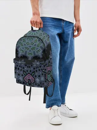 Рюкзак джинсовый / Перламутровый узор восточный