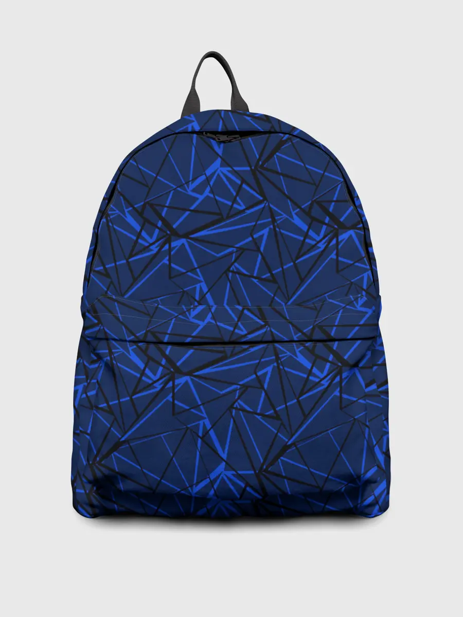 Рюкзак джинсовый / Черно-синий геометрический