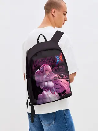 Рюкзак джинсовый / Zero Two в наушниках