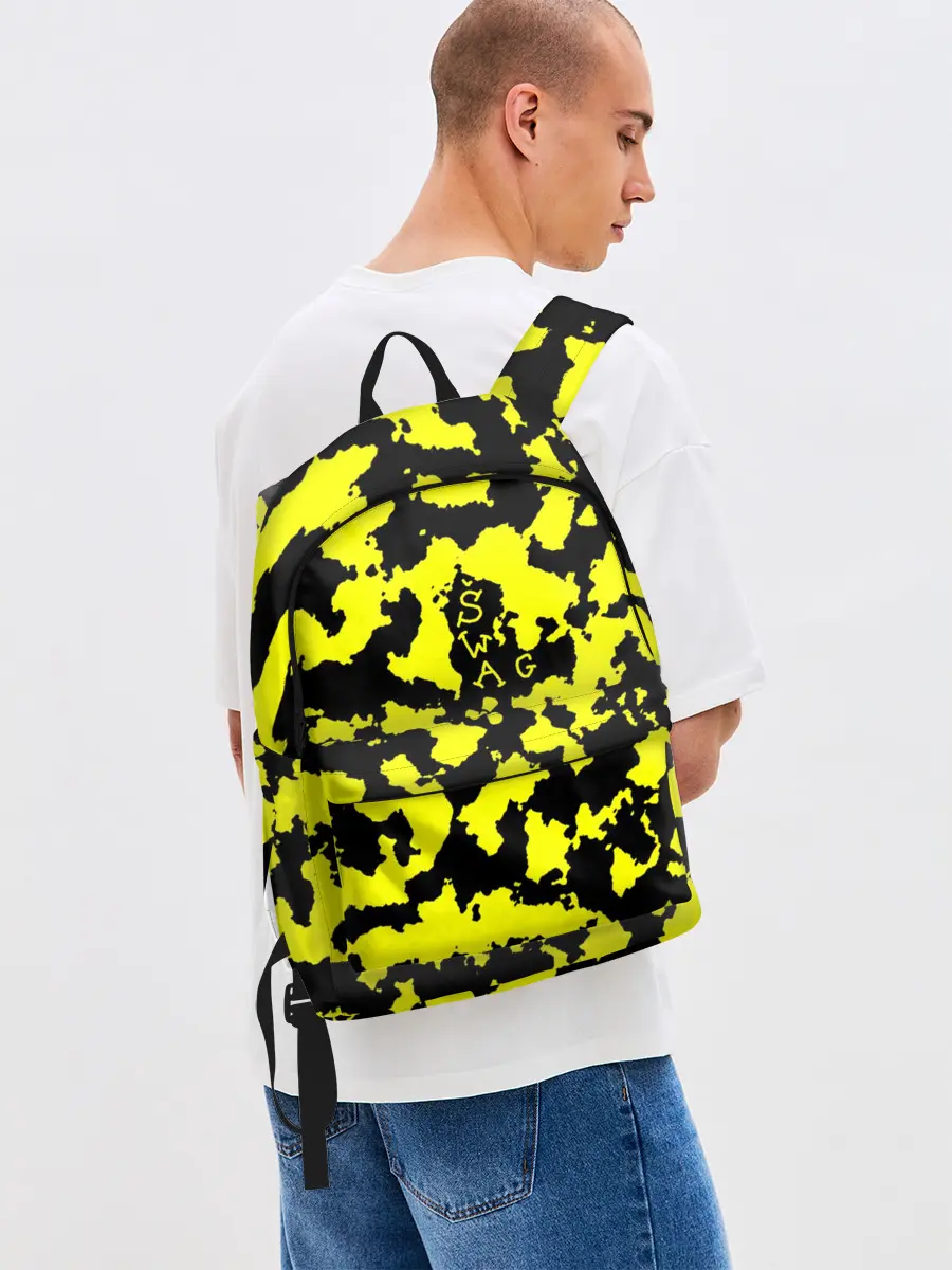 Рюкзак джинсовый / Черно-желтый камуфляж