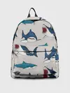 Рюкзак джинсовый / Кровожадные акулы паттерн