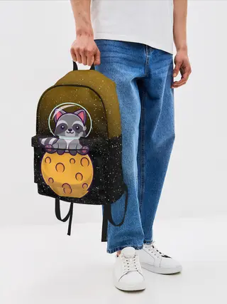 Рюкзак джинсовый / ЕНОТ АСТРОНАВТ | ЛУННЫЙ ЕНОТ