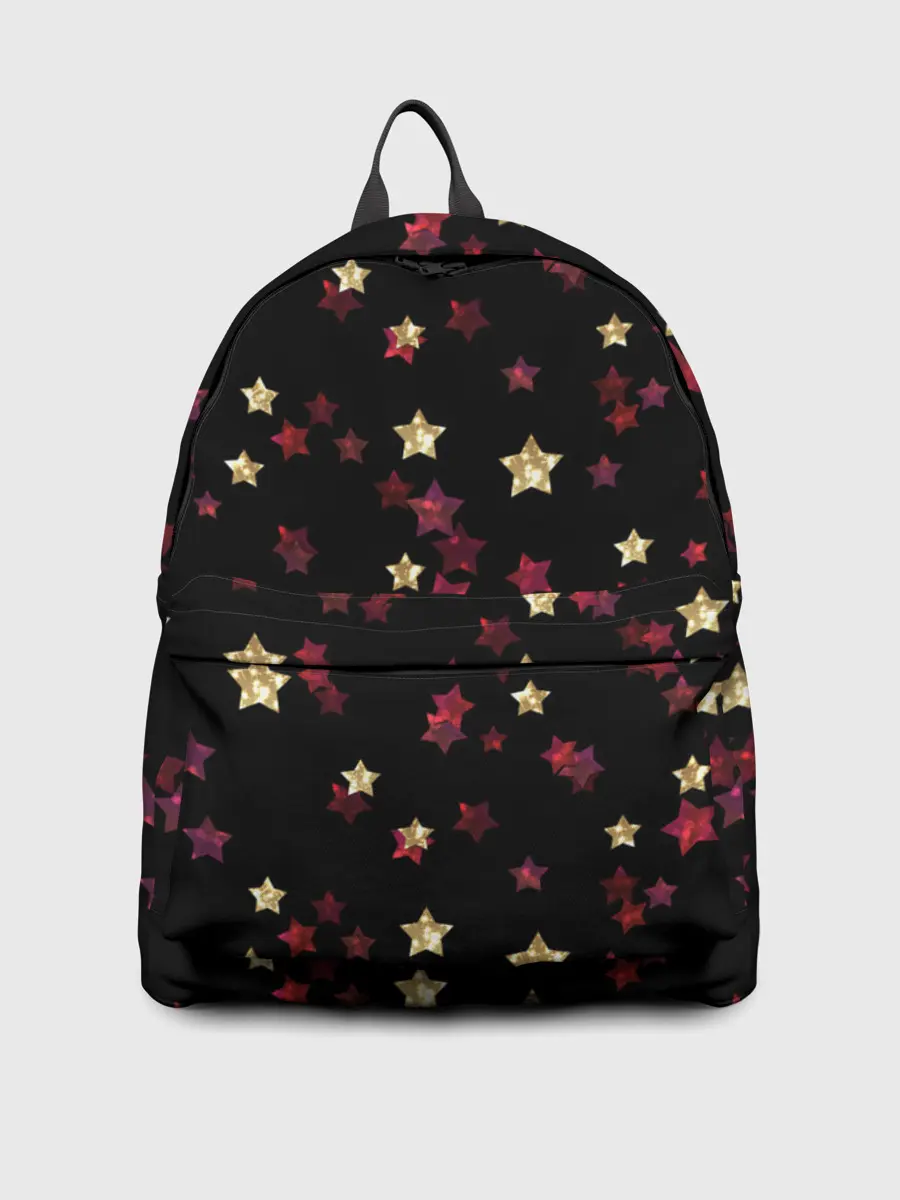 Рюкзак джинсовый / Блестящие звезды на черном