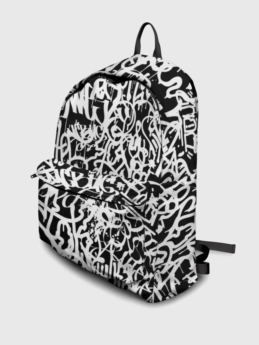 Рюкзак джинсовый / Graffiti white on black