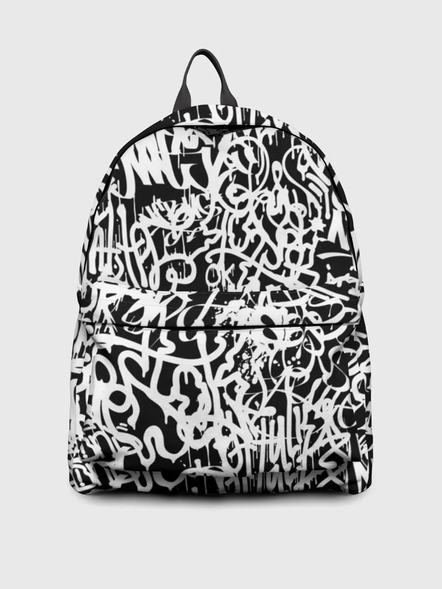 Рюкзак джинсовый / Graffiti white on black