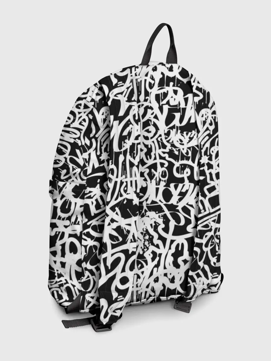 Рюкзак джинсовый / Graffiti white on black