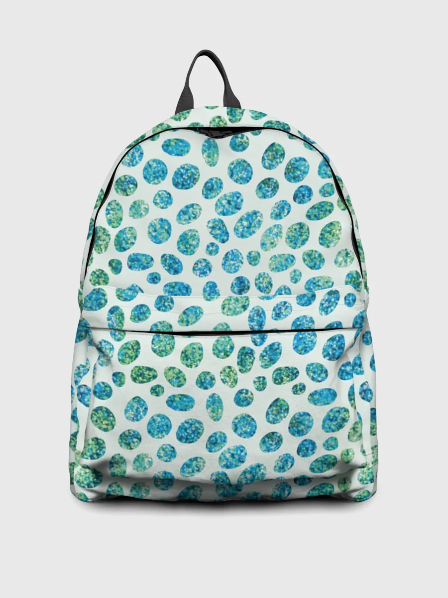 Рюкзак джинсовый / Драгоценные зеленые камешки