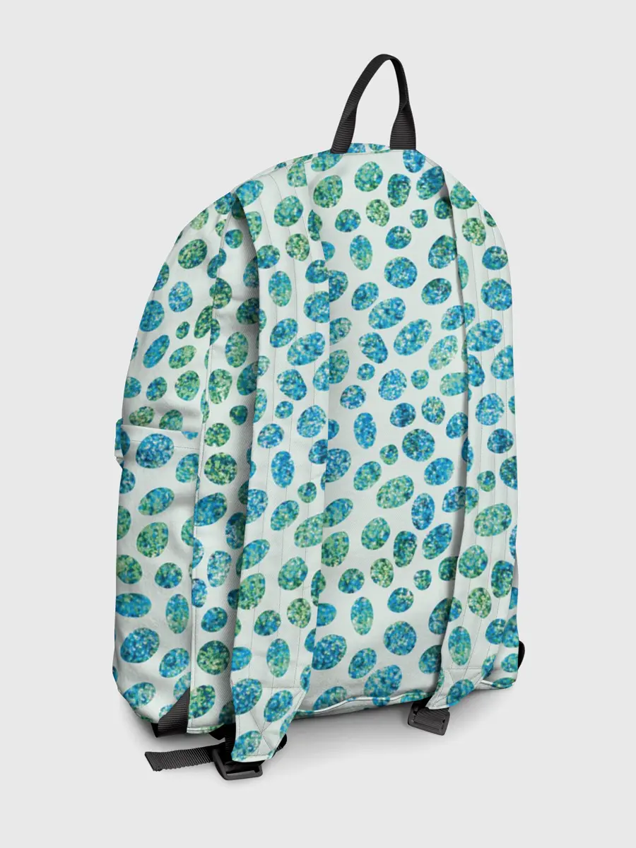 Рюкзак джинсовый / Драгоценные зеленые камешки