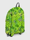 Рюкзак джинсовый / Ярко-зеленый абстрактный узор