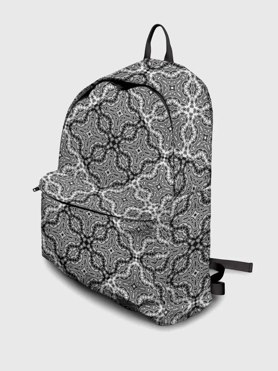 Рюкзак джинсовый / Черно-белый орнамент