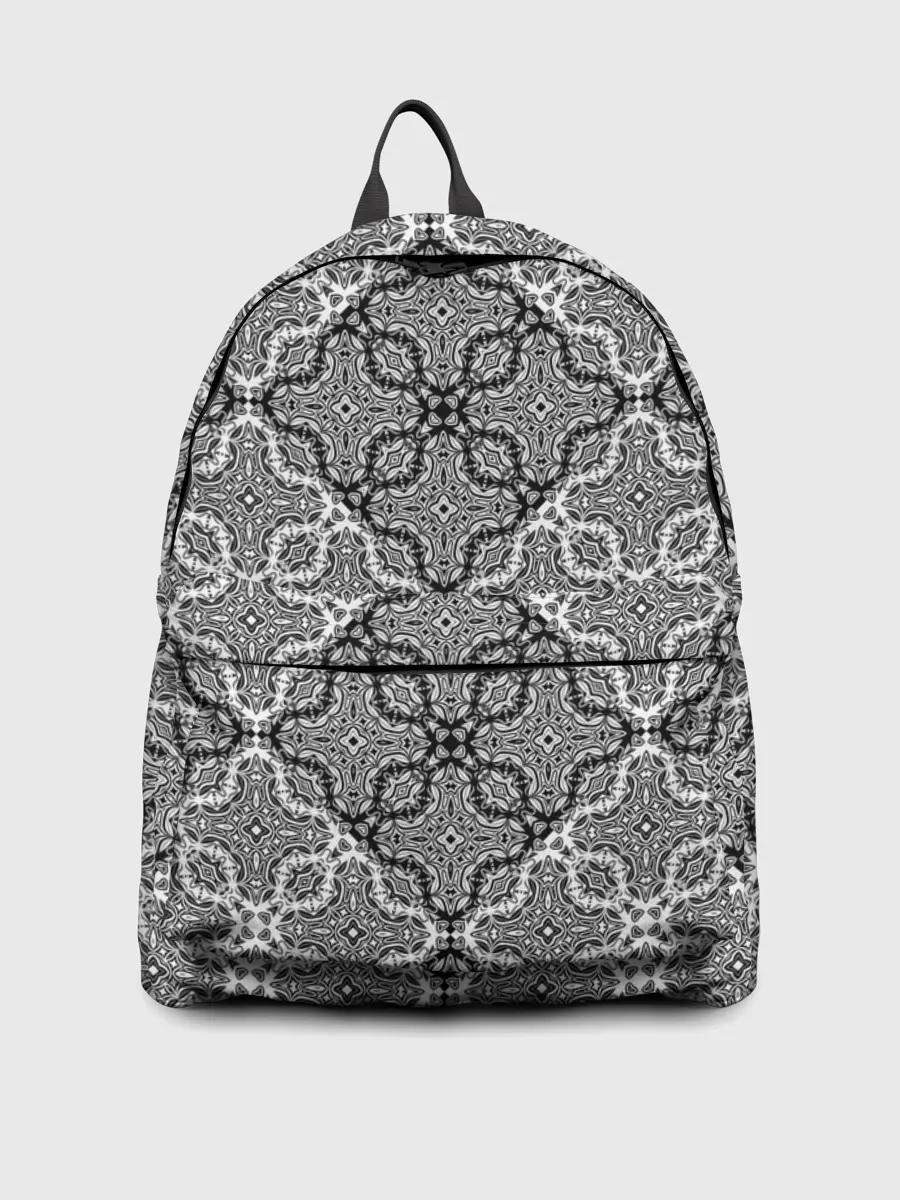 Рюкзак джинсовый / Черно-белый орнамент