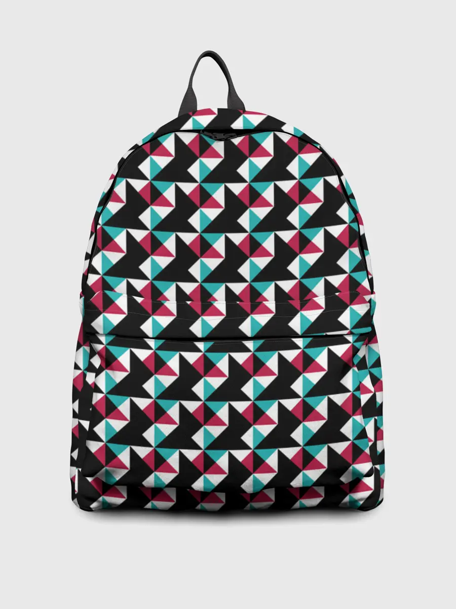 Рюкзак джинсовый / Красно-черный абстрактный узор