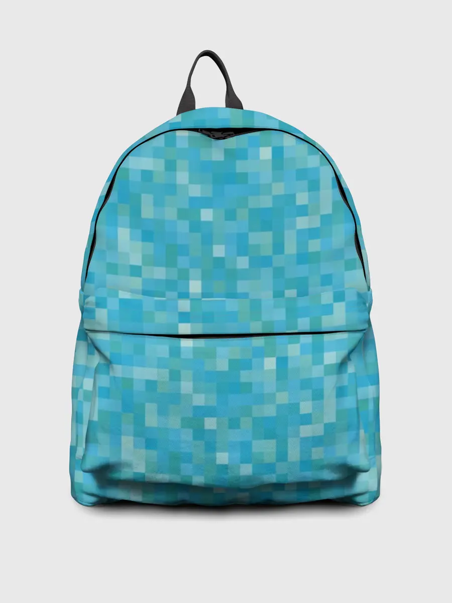 Рюкзак джинсовый / Бирюзовая пиксель абстракция