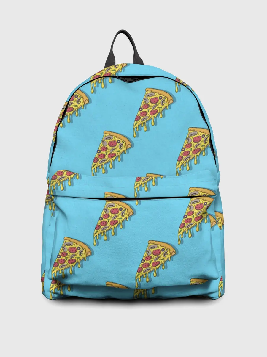 Рюкзак джинсовый / Пицца паттерн на голубом