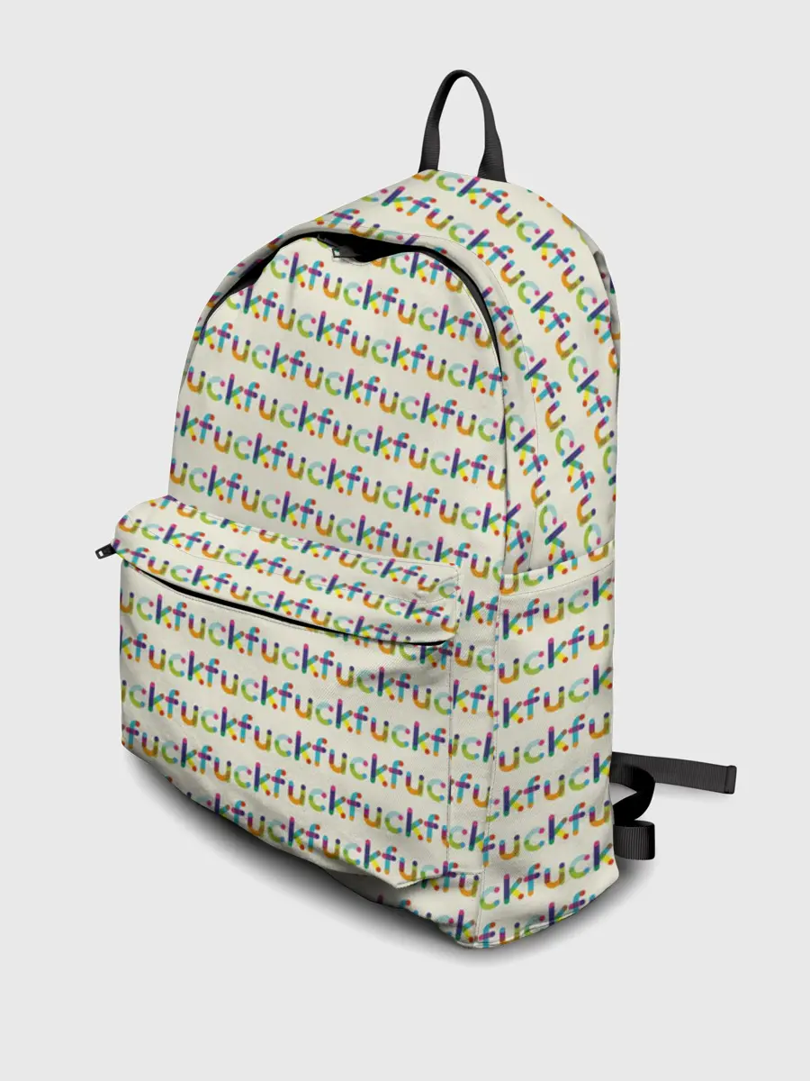 Рюкзак джинсовый / Fuck паттерн светлый
