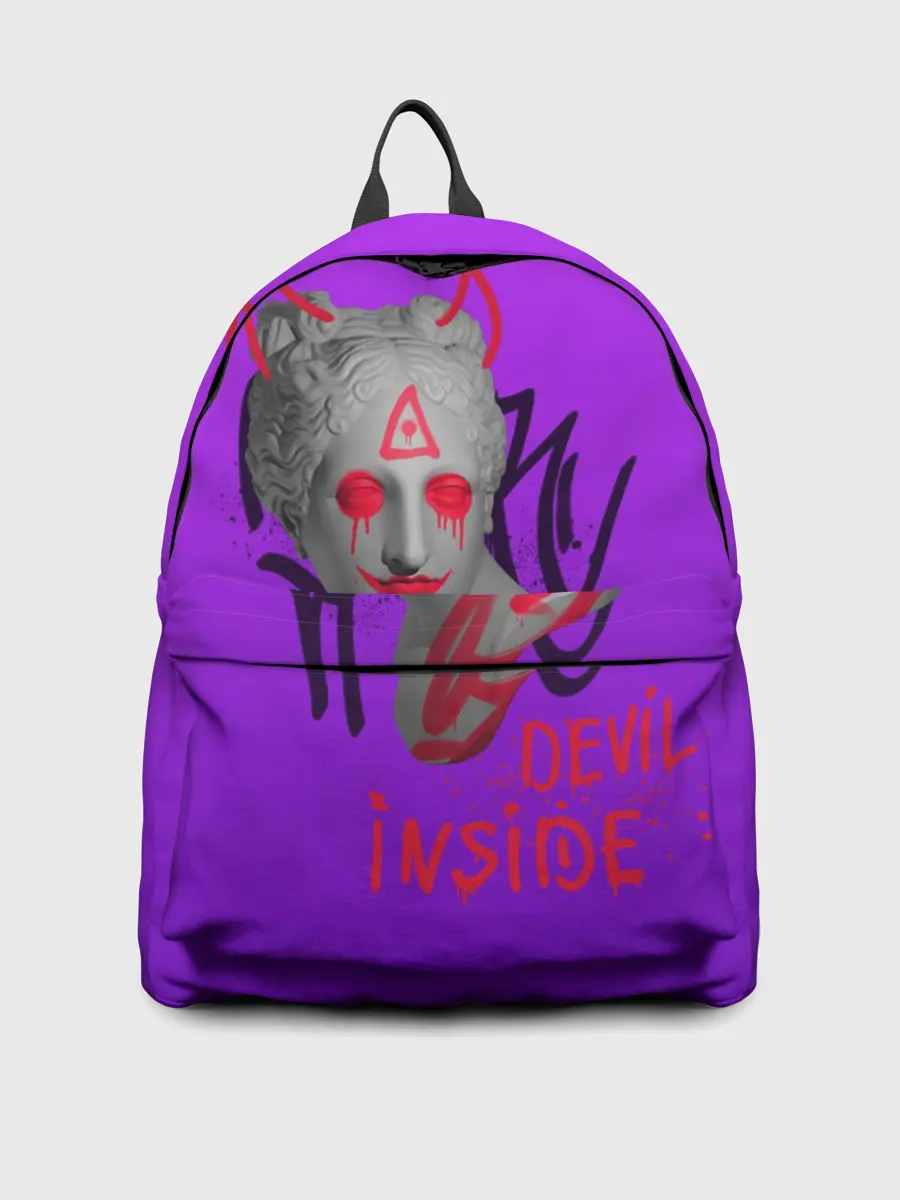 Рюкзак джинсовый / Вандал Арт, ДЬЯВОЛ градиент