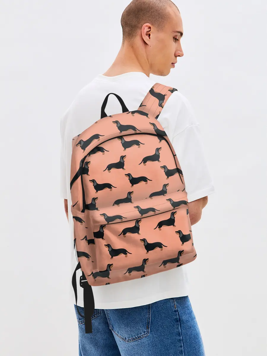 Рюкзак джинсовый / Таксы паттерн