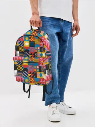 Рюкзак джинсовый / Печворк. Мозаика.Настроение