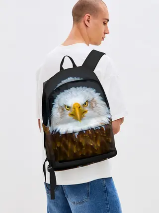 Рюкзак джинсовый / Белоголовый орлан