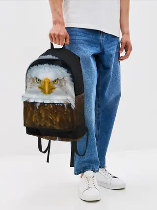 Рюкзак джинсовый / Белоголовый орлан