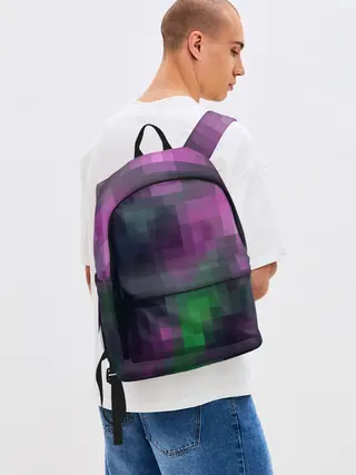 Рюкзак джинсовый / Разноцветный геометрический уз