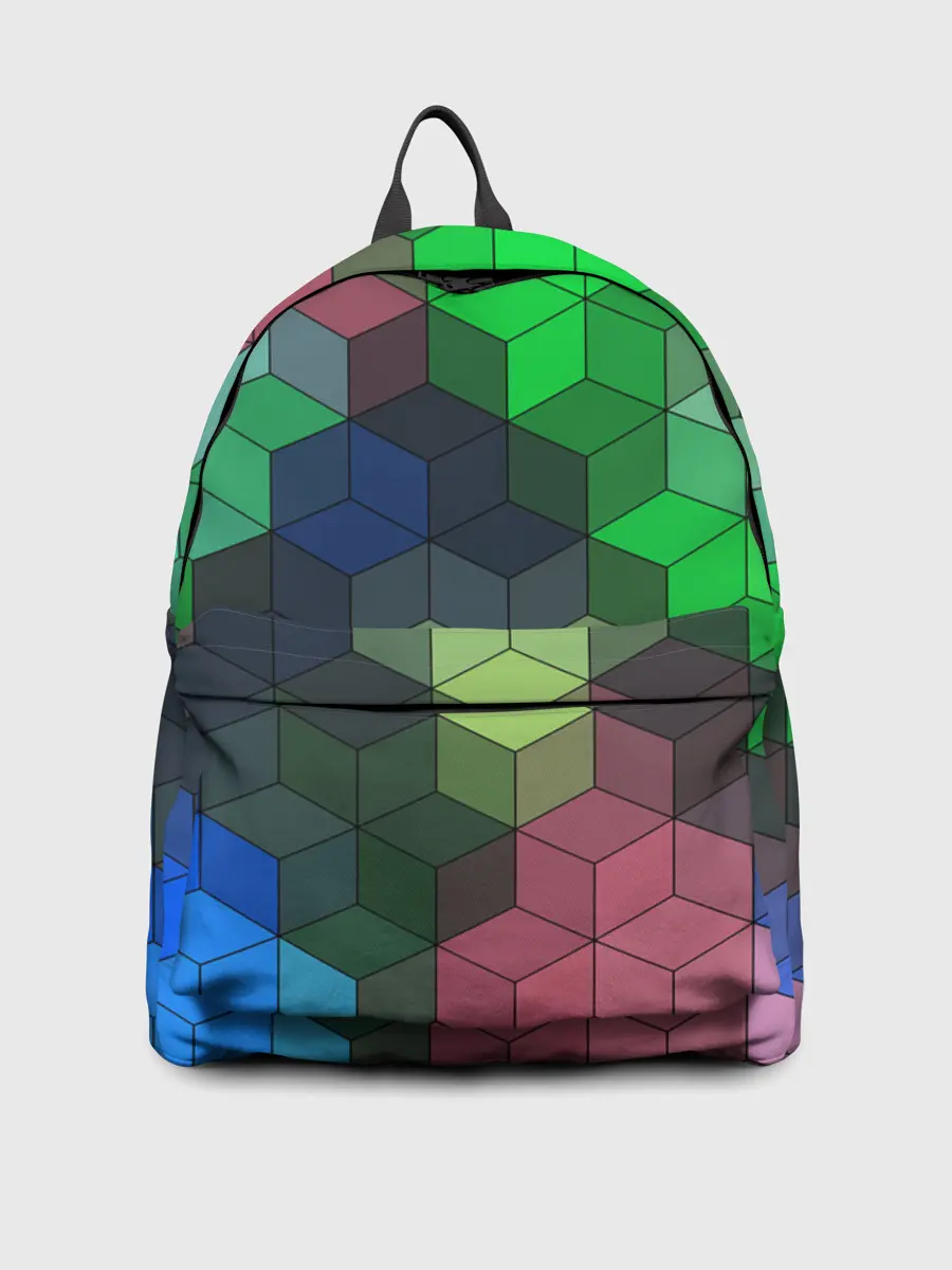 Рюкзак джинсовый / Разноцветный геометрический уз