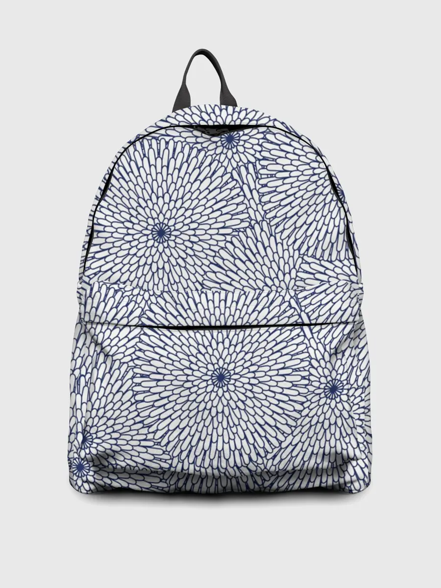 Рюкзак джинсовый / БЕЛЫЕ ХРИЗАНТЕМЫ | ПАТТЕРН