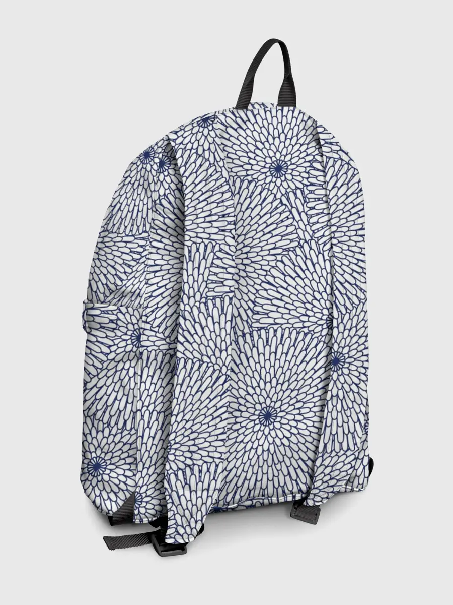 Рюкзак джинсовый / БЕЛЫЕ ХРИЗАНТЕМЫ | ПАТТЕРН