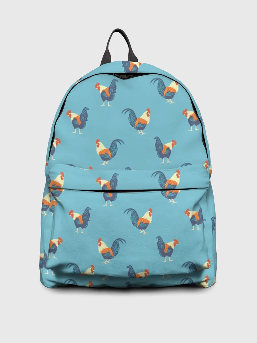 Рюкзак джинсовый / Петушки паттерн
