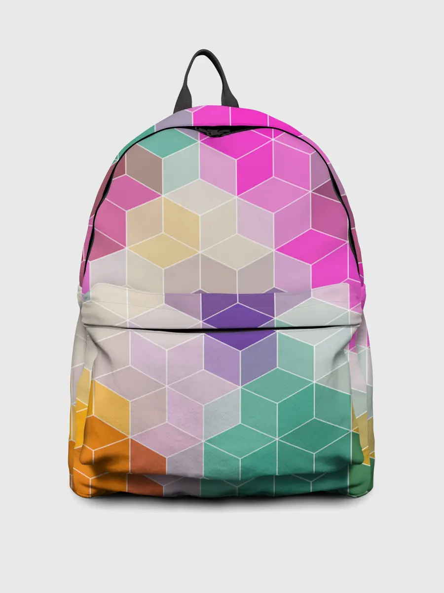 Рюкзак джинсовый / Абстрактный разноцветный узор