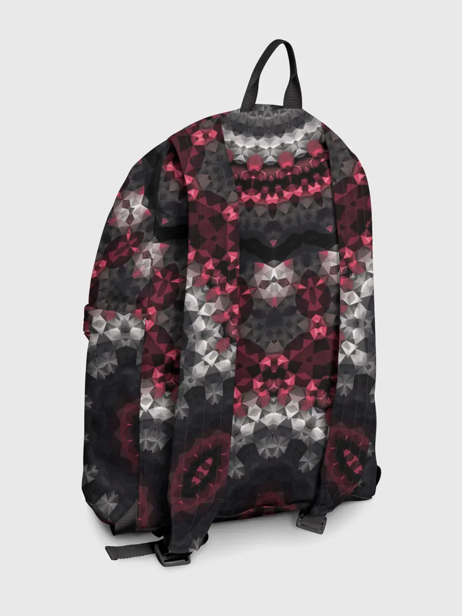Рюкзак джинсовый / Красно-черный мозаичный узор