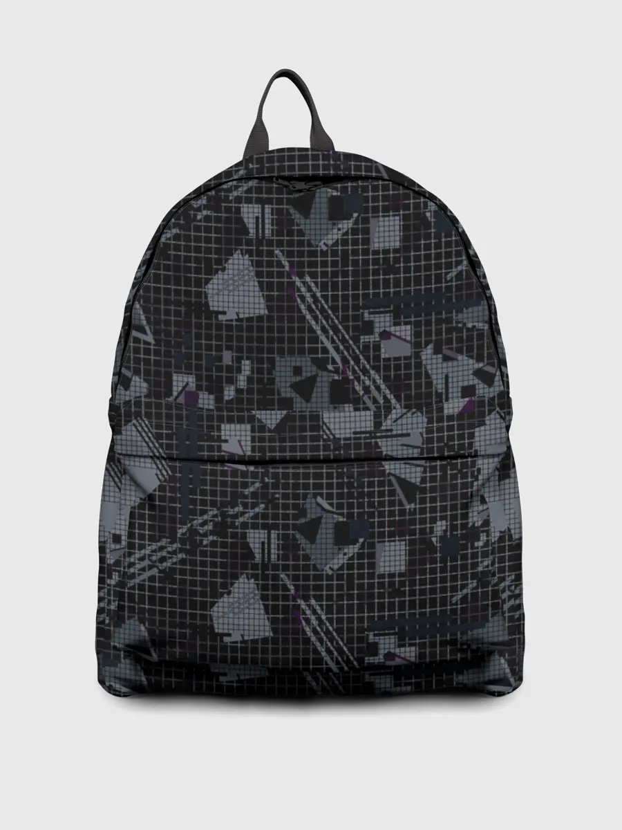 Рюкзак джинсовый / Темный серый узор мемфис