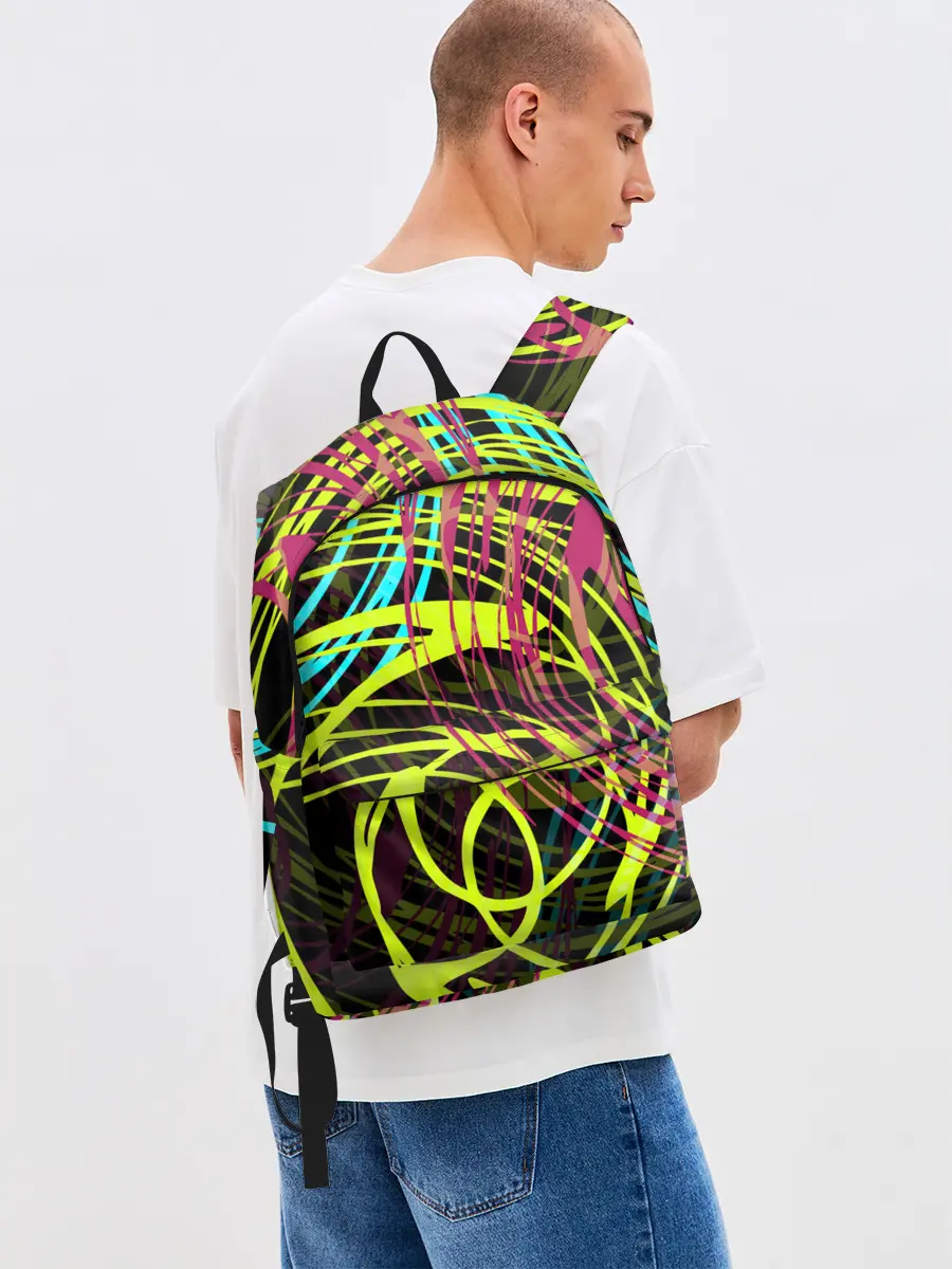 Рюкзак джинсовый / Разноцветные спирали