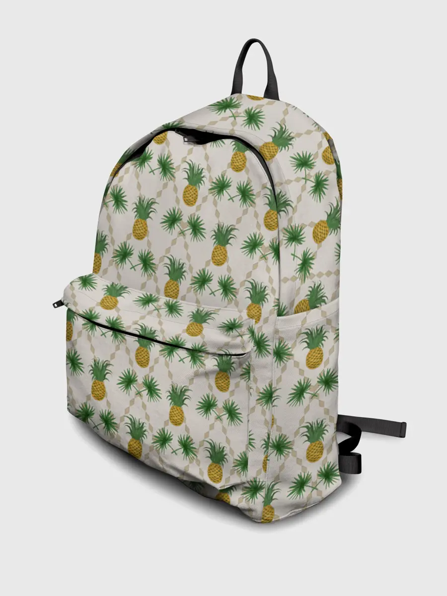 Рюкзак джинсовый / Узор ретро Ананасы
