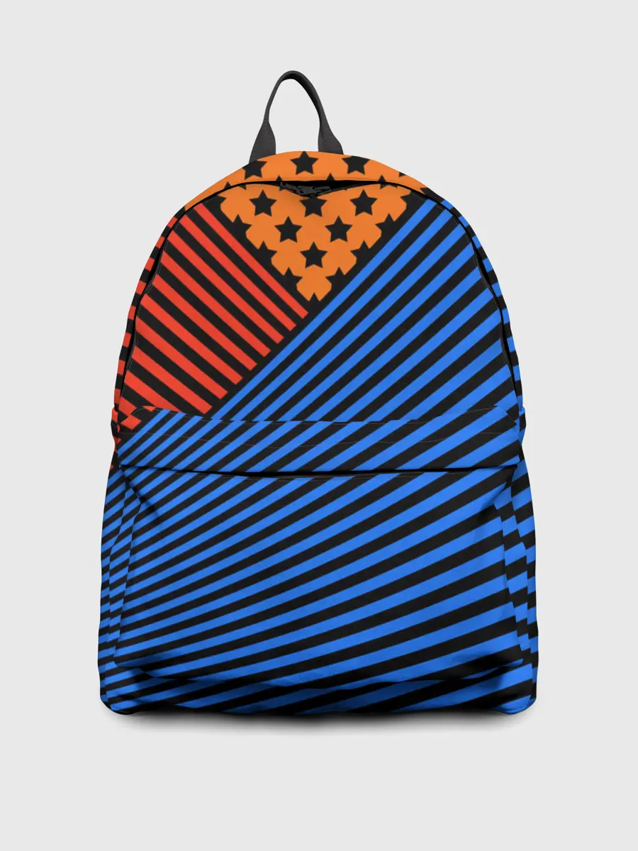 Рюкзак джинсовый / Комбинированный полосатый узор