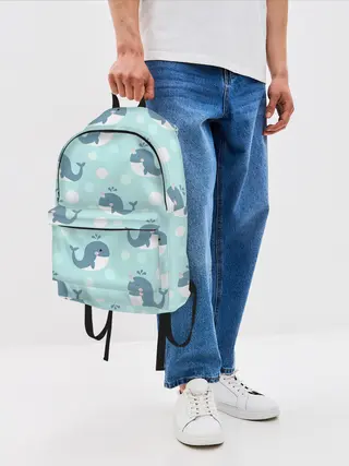 Рюкзак джинсовый / Единорогие киты