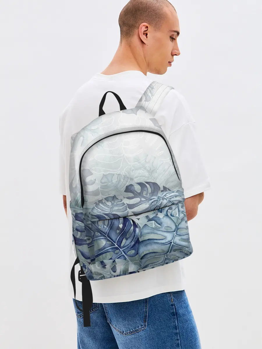 Рюкзак джинсовый / Синие листья