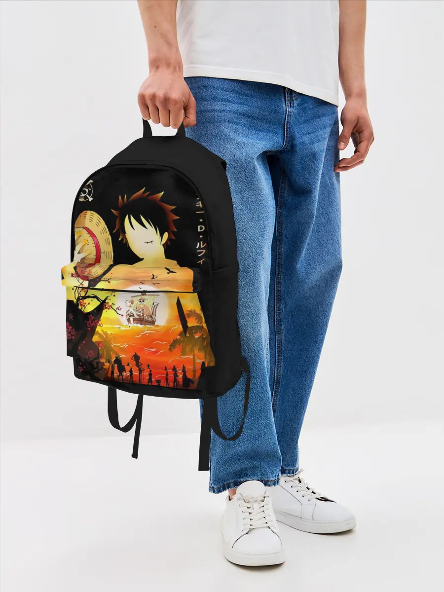 Рюкзак джинсовый / Силуэт Луффи One piece