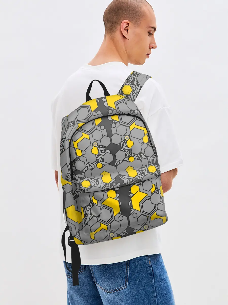 Рюкзак джинсовый / абстракция киберпанк