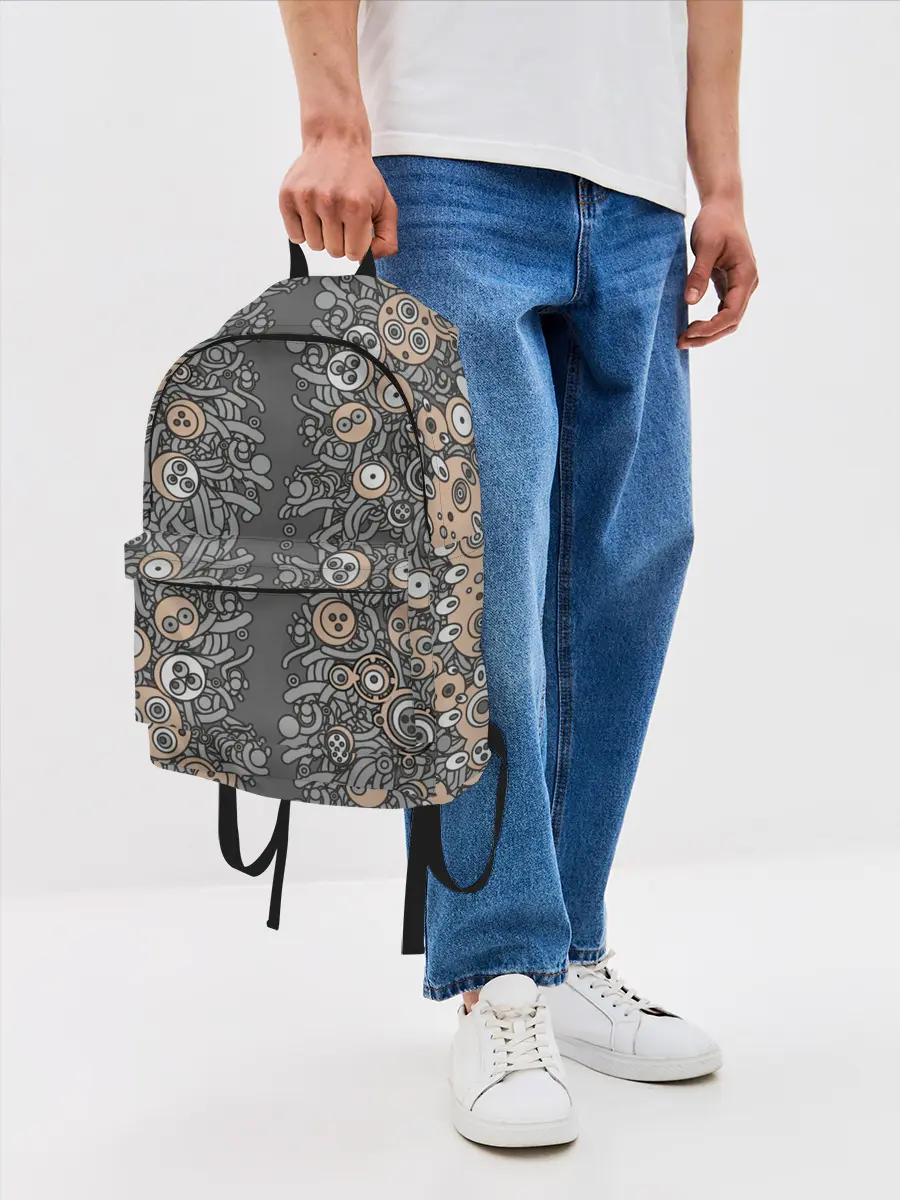 Рюкзак джинсовый / психоделика киберпанк