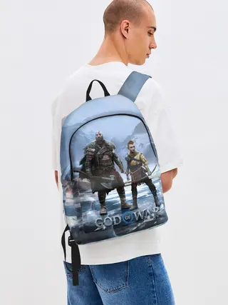 Рюкзак джинсовый / Кратос и Атрей Рагнарек