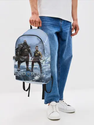 Рюкзак джинсовый / Кратос и Атрей Рагнарек