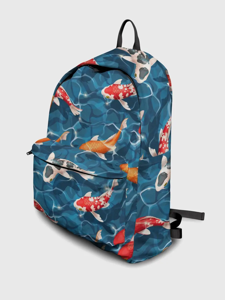 Рюкзак джинсовый / Японские карпы